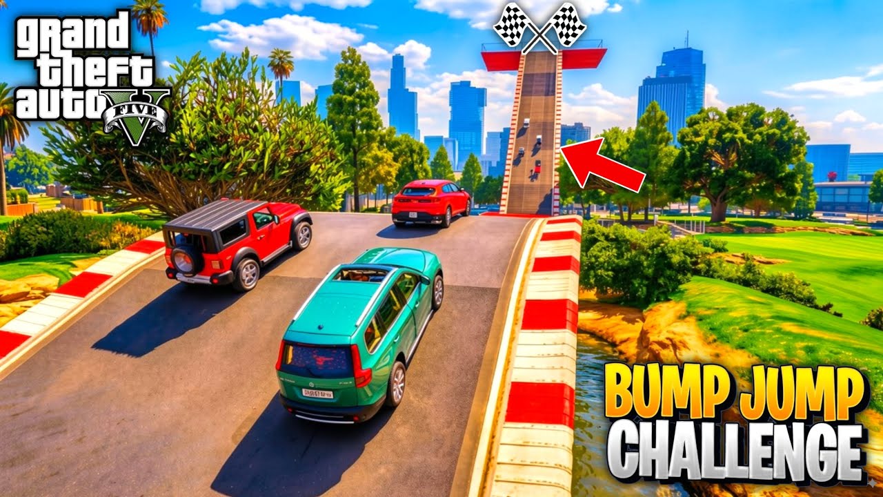 INDIAN Cars Vs IMPOSSIBLE Bumper Jump Challenge | GTA 5 HINDI | Zenitra Gaming 