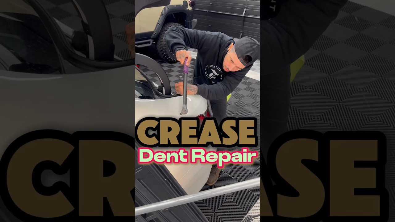 How to fix a crease dent | Pdr tutorial #autobodyrepair #paintlessdentrepair #cardentrepair