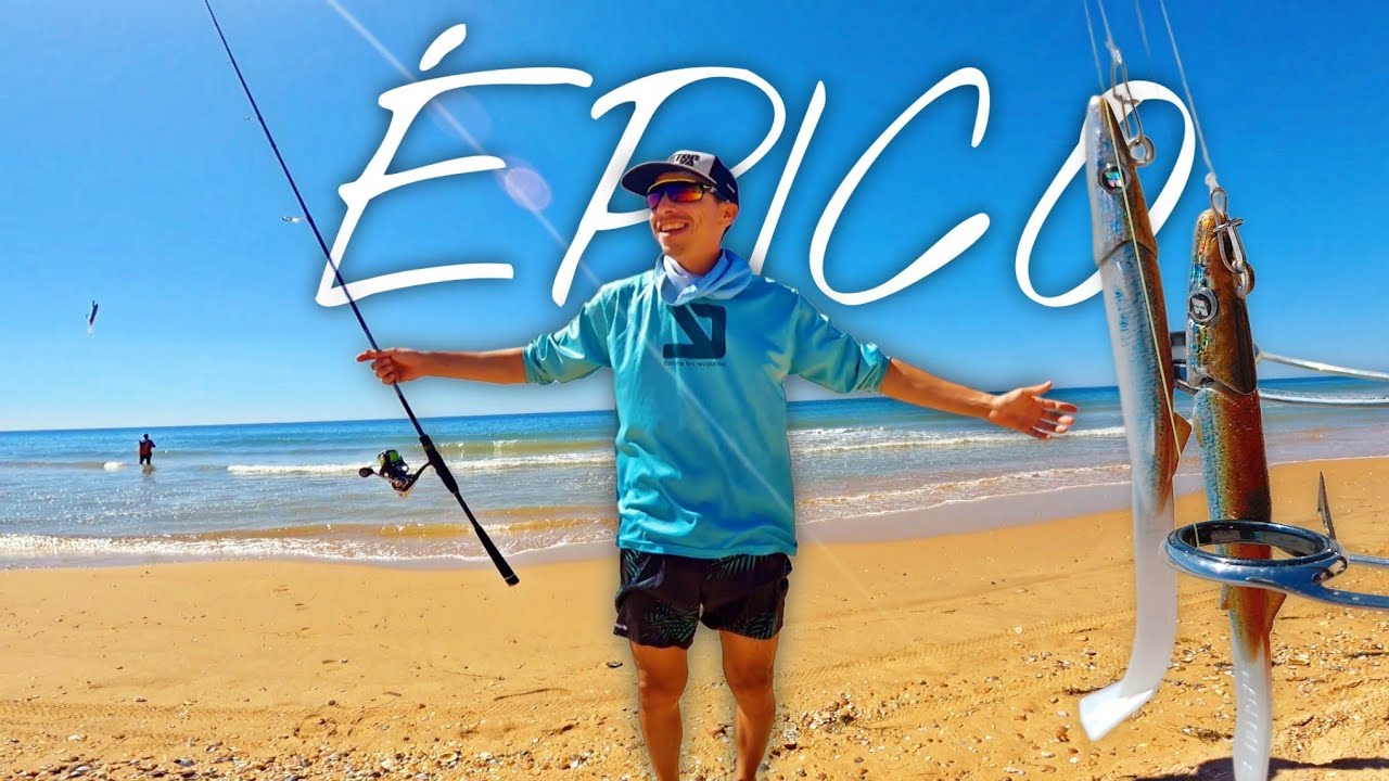 Pescando ROBALOS a SPINNING desde PLAYA con VINILO ÉPICO