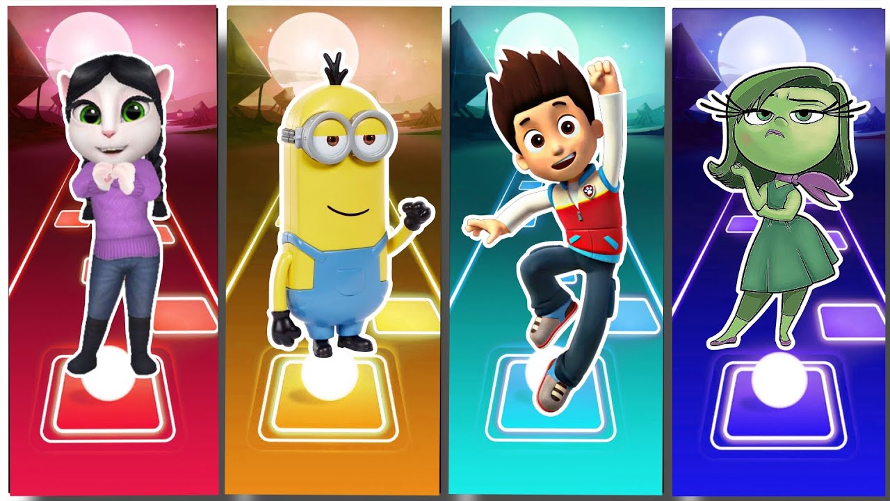 Talking Angela 2 🆚 Minions 🆚 Paw patrol 🆚 Inside out// Tiles hop Edm rush