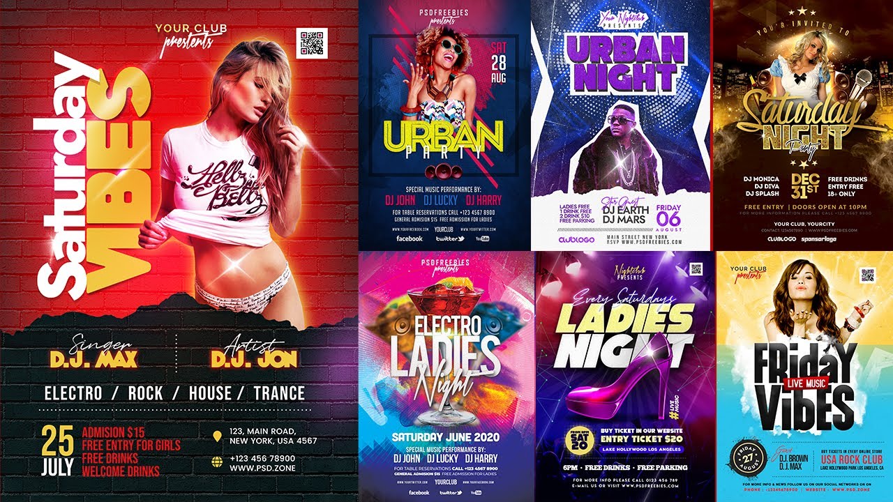 FREE DOWNLOAD 100+ DJ Club Party Poster Banner Template PSD Photoshop Tutorial