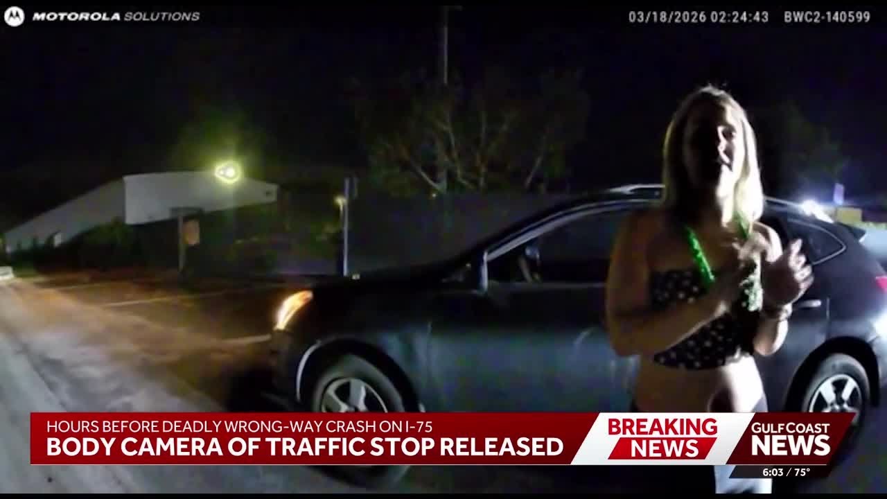 Newly released footage details traffic stop before fatal I-75 crash in Collier County