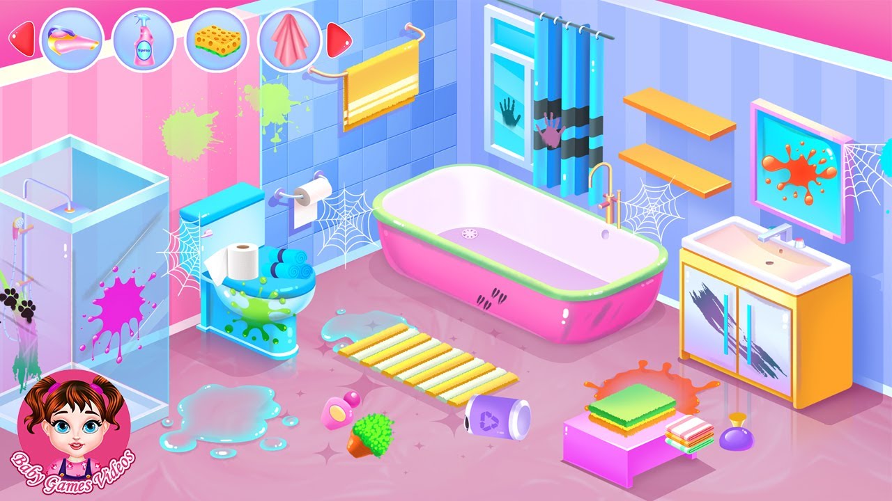Kitty Kate House Cleaning - Fun Game For Kids - Baby Games Videos