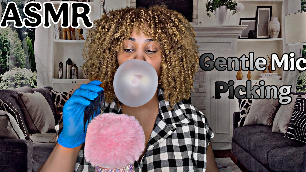 No Talking ASMR | Latex Gloves, Gum Chewing & Gentle Mic Picking