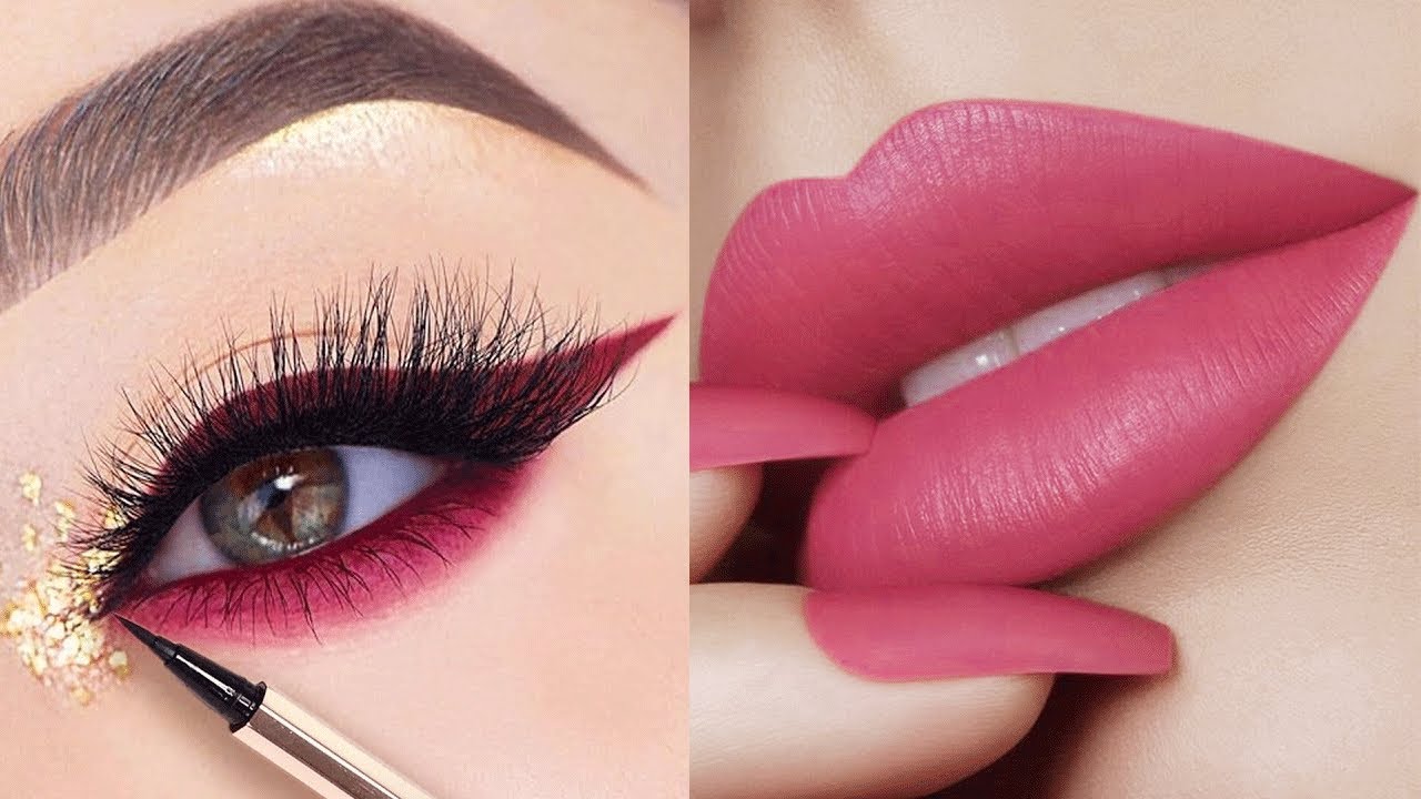 SATISFYING MAKEUP ART TUTORIAL | Makeup Tutorial Ideas | Lipstick & Eye Makeup
