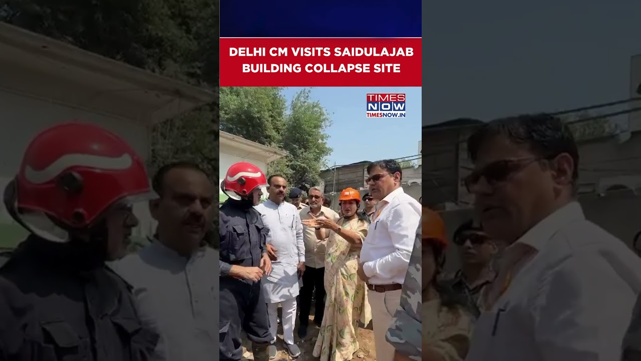 Delhi CM Rekha Gupta Visits Saidulajab Collapse Site; Orders Strict Action Against Illegal Buildings