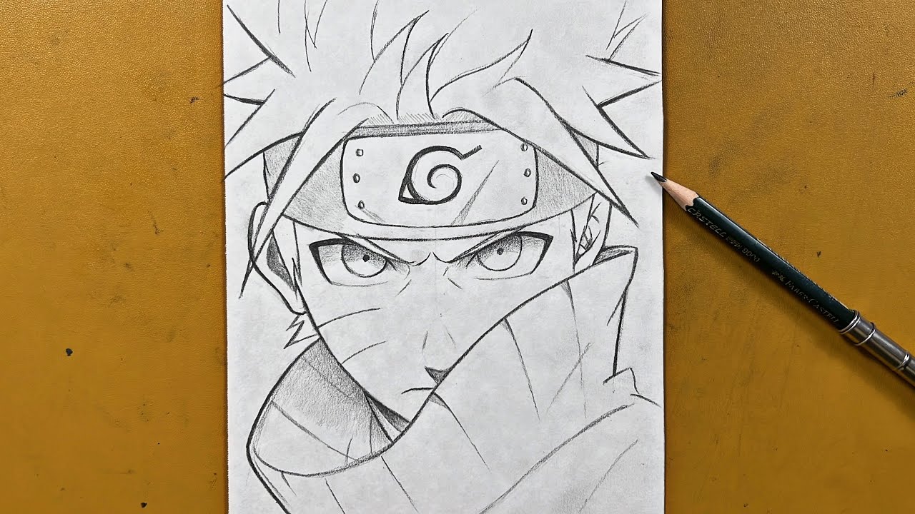 Easy Naruto art | How to draw Naruto uzumaki with just a pencil step-by-step