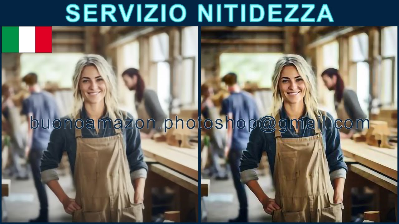 Miglioramento della Nitidezza | Servizio di Fotoritocco | Photoshop Buono Amazon | Festa del Lavoro