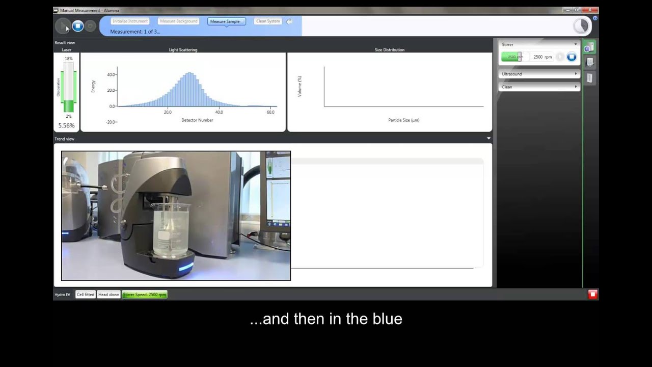 Malvern Mastersizer 3000 Hydro EV liquid sample dispersion