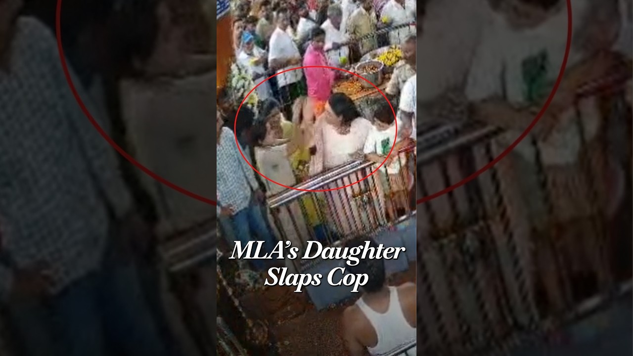 CCTV Shows MLA&rsquo;s Daughter Slapping Woman Cop at Karnataka Temple