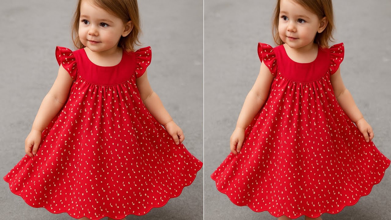 বাচ্চাদের জামার ডিজাইন কাটিং এবং সেলাই।।  baby frock design cutting and stitching
