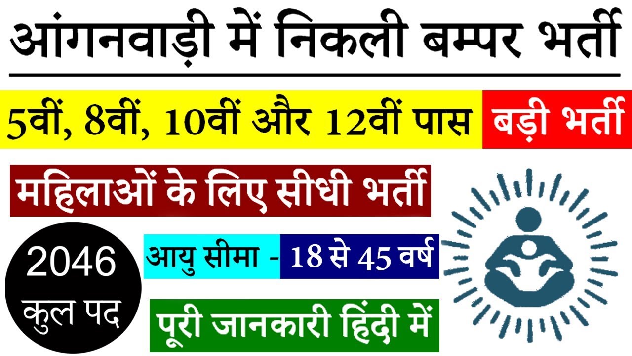 Anganwadi Vacancy 2019 for Anganwadi Worker, Helper & Mini Worker @ mpwcdmis.gov.in &ndash; ICDS MP Salary