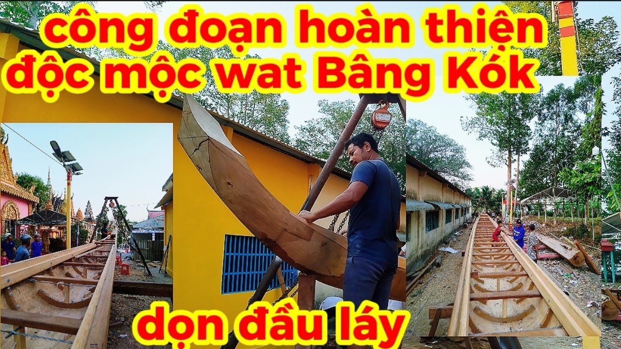 Thợ Tiếp Tục Dọn Đầu Láy Ghe Ngo Độc Mộc Chùa Bâng Kók Bước Vào Các Công Đoạn Hoàn Thiện 