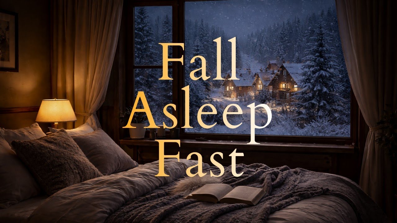 Sleep Jazz Piano by the Snowy Window ❄️ Cozy Winter Night for Deep Sleep & Relaxation