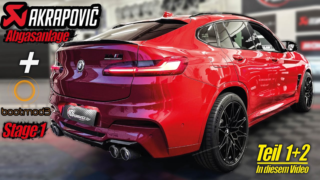 AKRAPOVIC ECE Slipon Endschalldämpfer + #bootmod3 Tuning Software passend für BMW X4 M Competition