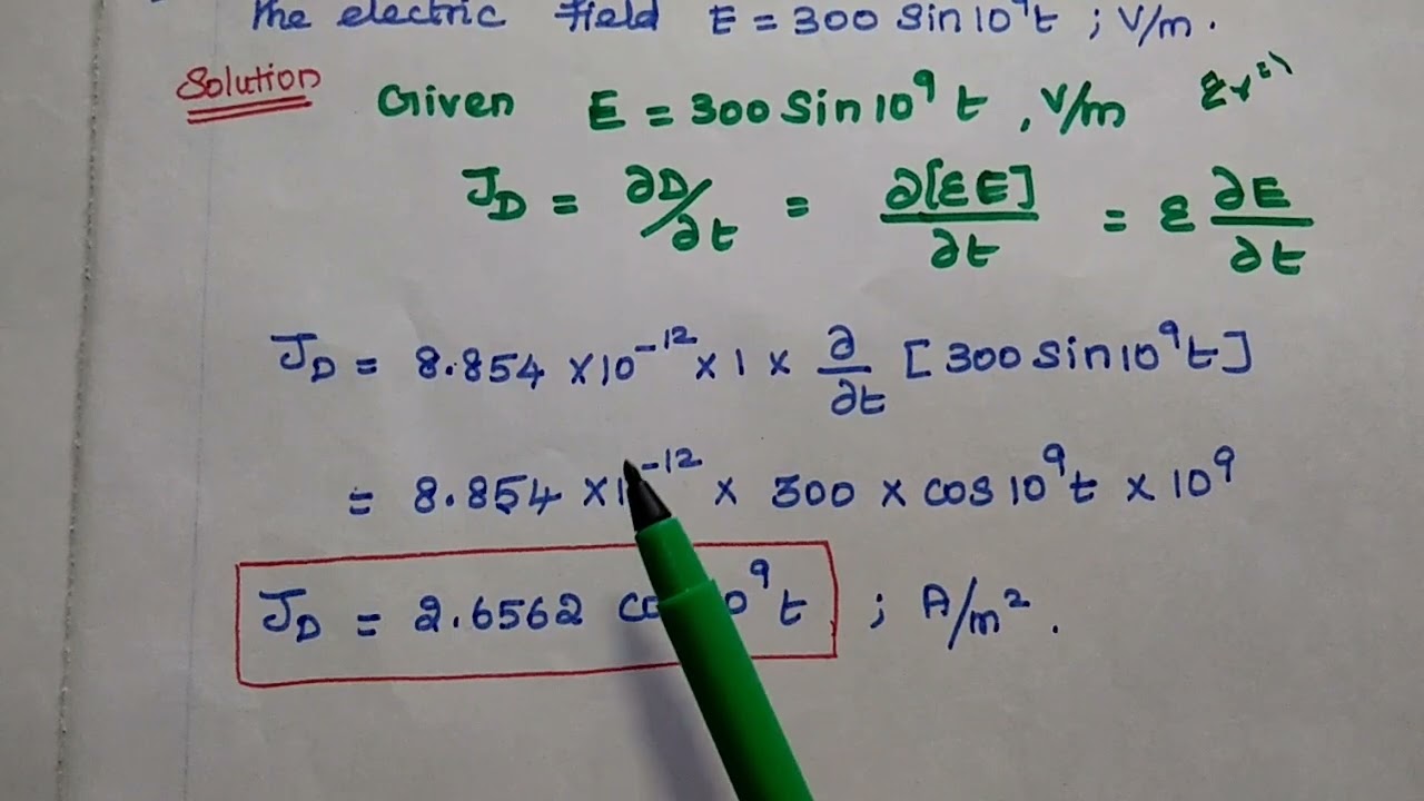 EMF - Unit IV - Problems in Displacement Current Density