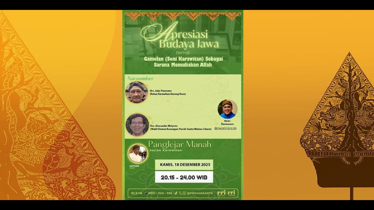 APRESIASI BUDAYA JAWA | Gamelan (Seni Karawitan) Sebagai Sarana Memuliakan Allah