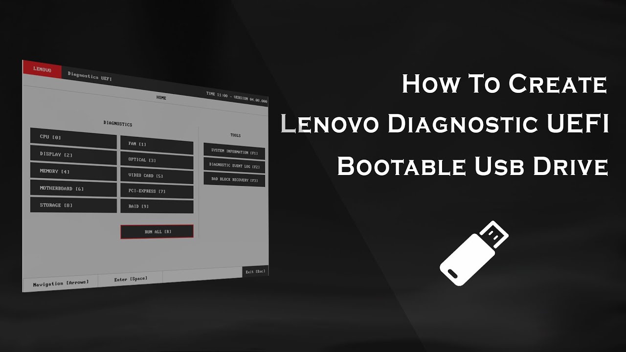 How To Create Lenovo Diagnostic UEFI Bootable USB Flash Drive | Lenovo UEFI Hardware Diagnostic Tool