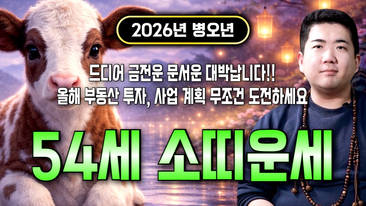 [2026년 1973년생 소띠운세] 54세 소띠가 X월에 태어났다면 2026년에 100% 대박납니다! 금전,귀인,문서운 모두 펑펑 터진다!! 73년생 54세 소띠 운세