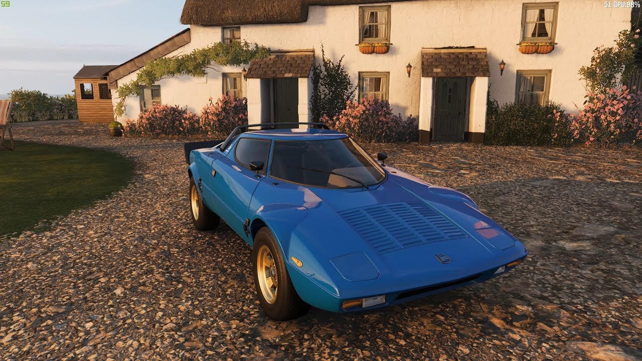 Forza Horizon 4 - 1974 Lancia Stratos HF Stradale - Car Show Speed Jump Crash Test . 1440p 60fps.