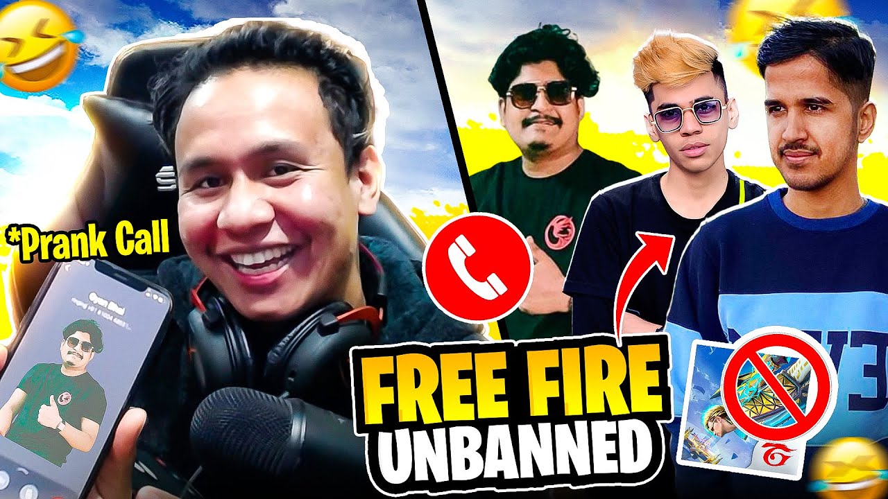Free Fire Unban on PC Prank Call to Big Youtubers 😂 Unbelievable Reactions - Garena Free Fire