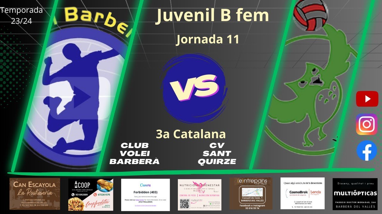 CV Barberà vs CV Sant Quirze, Juvenil B Femení, 13/1/24, 3ª Divisió, #Aymibarbera!!!