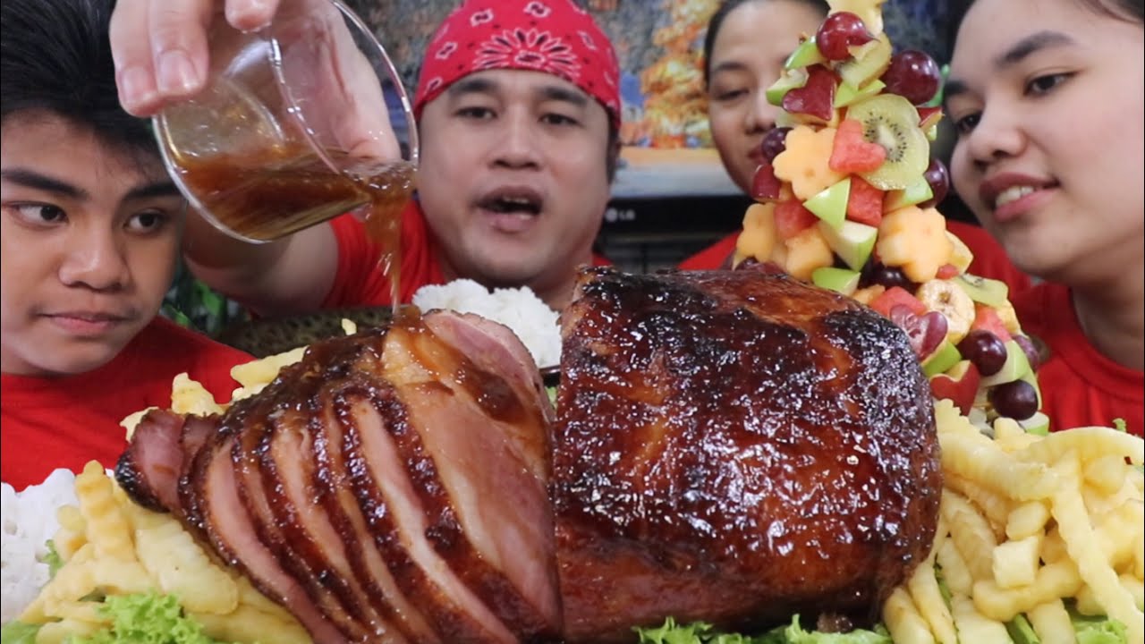 4 KG. PREMIUM SMOKED HAM with LETTUCE and FRIES MUKBANG PINOY MUKBANG