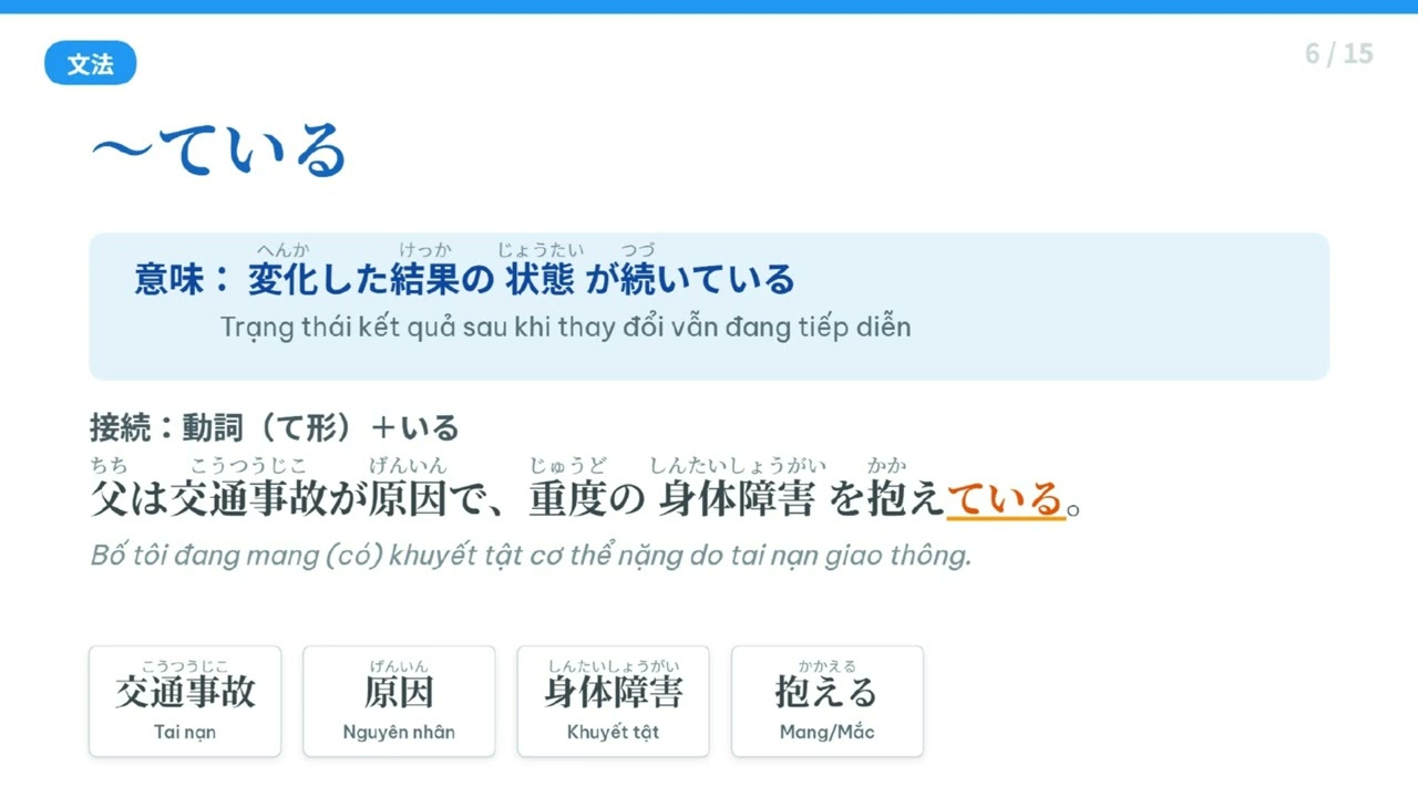 介護の日本語 2日目（Vietnam）