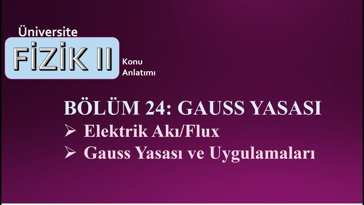 Fizik 2: Elektrik Akı & Gauss Yasası