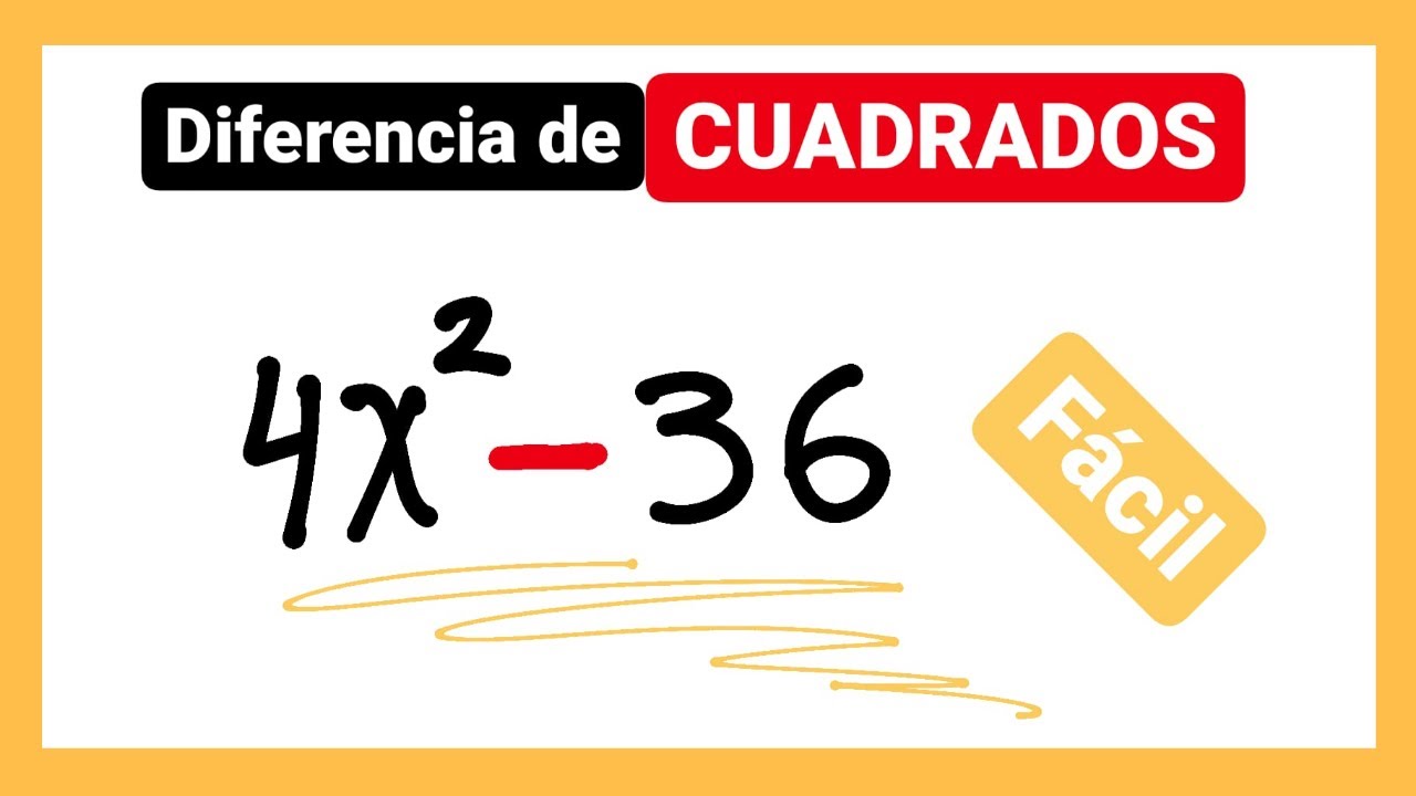 Factorización por DIFERECIA DE CUADRADOS  (Caso 4 de factorización)