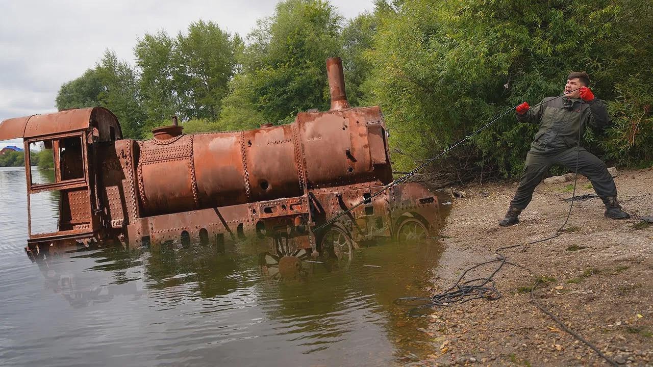 Encontrados partes de trem no fundo do rio durante pesca magnética!