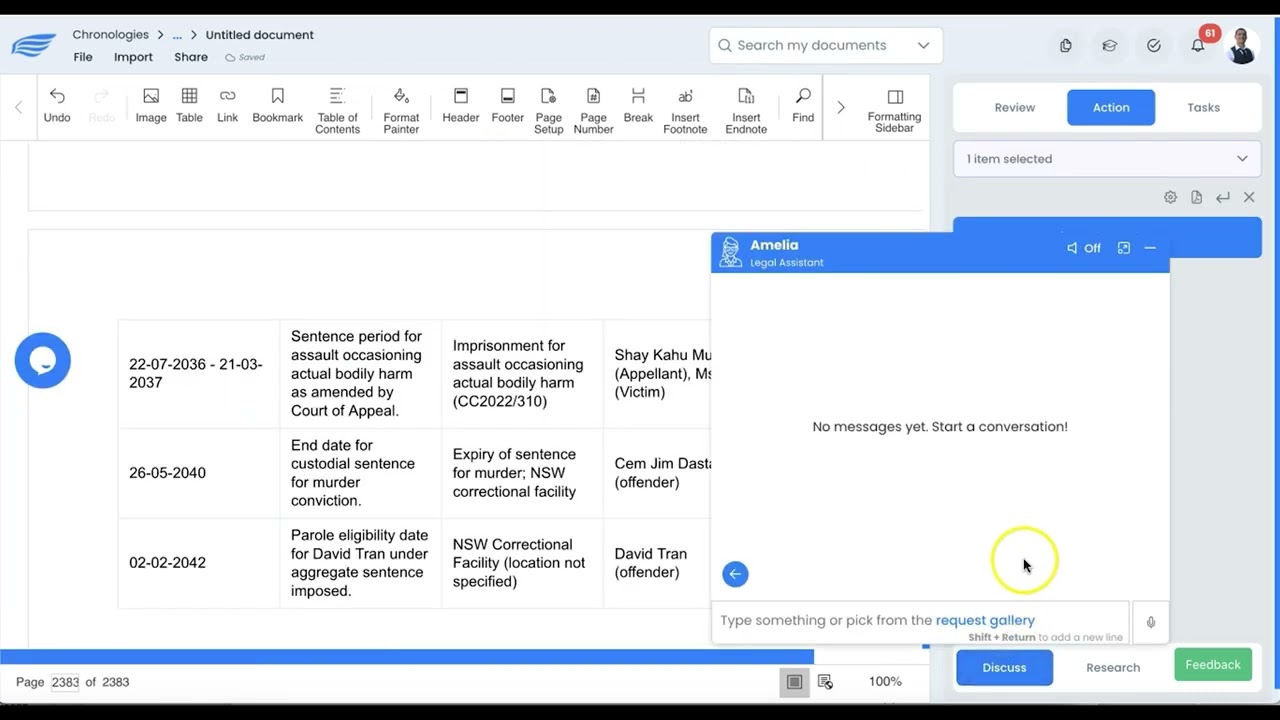 AI Chronology With AI Legal Assistant