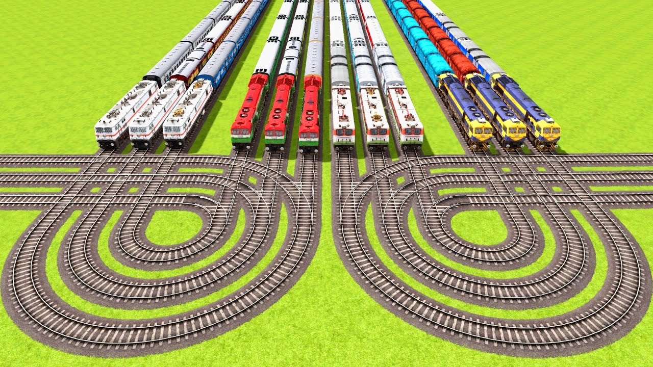 TWELVE TRAINS UNBELIEVABLE TRAFFIC BACK TO BACK ROUNDING RAILROAD ▶️ Train Simulator | CrazyRails