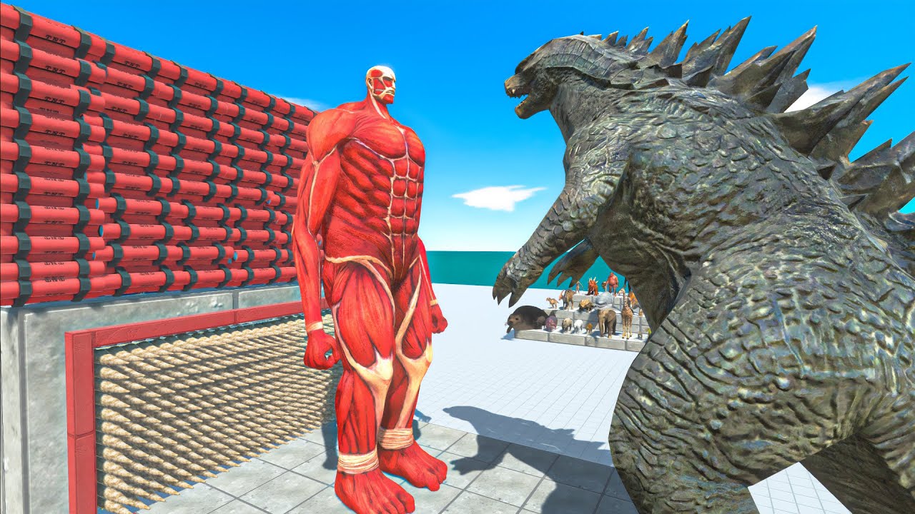 Epic Godzilla Pushes Units to TNT - Animal Revolt Battle Simulator