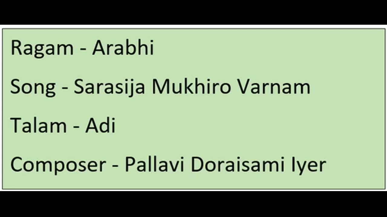 Sarasija Mukhiro Varnam