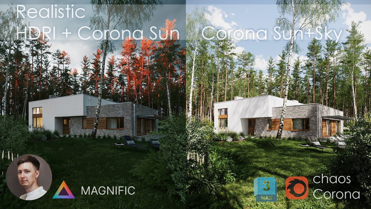 3Ds Max + Chaos Corona | Corona Sky + Corona Sun | HDRI + Corona Sun #archviz #3dmaxtutorial