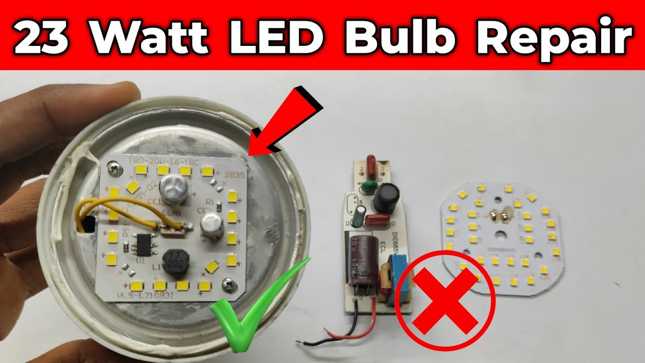 How To Repair 23 Watt LED Bulb | 23 Watt Crompton LED Bulb Repair
