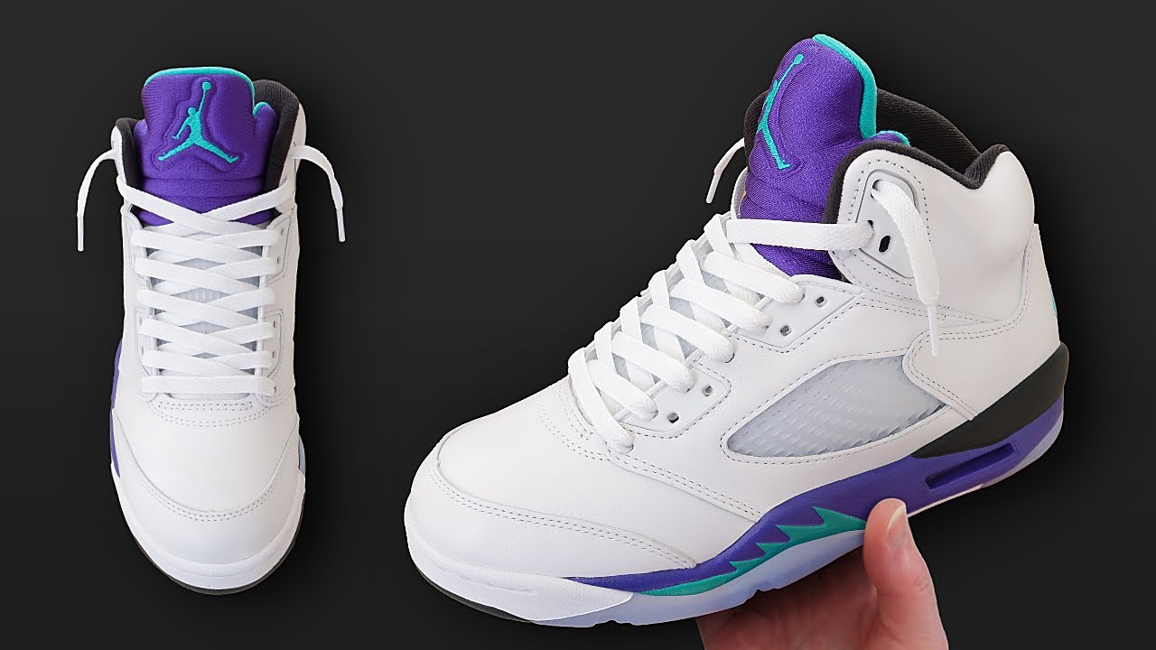 HOW TO LACE JORDAN 5 | AIR JORDAN 5 LOOSE LACE STYLE 'FEATURING GRAPE'