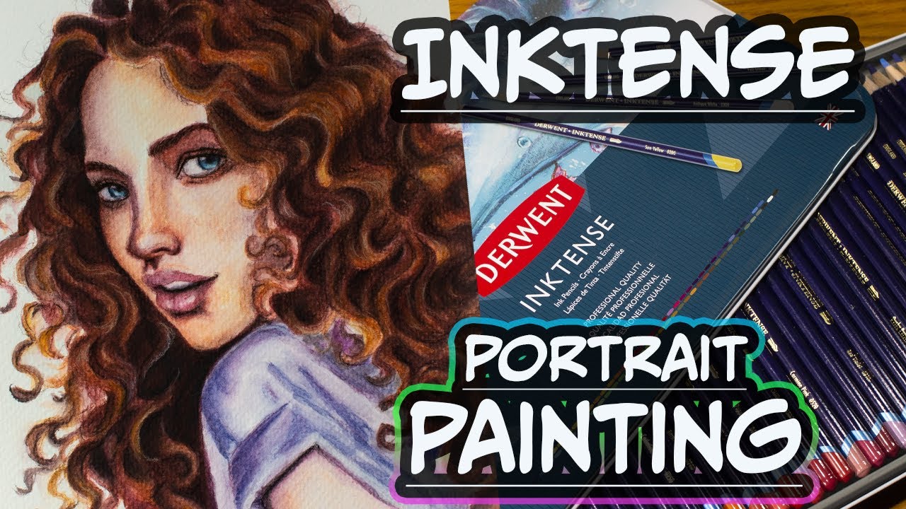 How I drew a portrait of a girl with Inktense Colored Pencils (Timelapse)