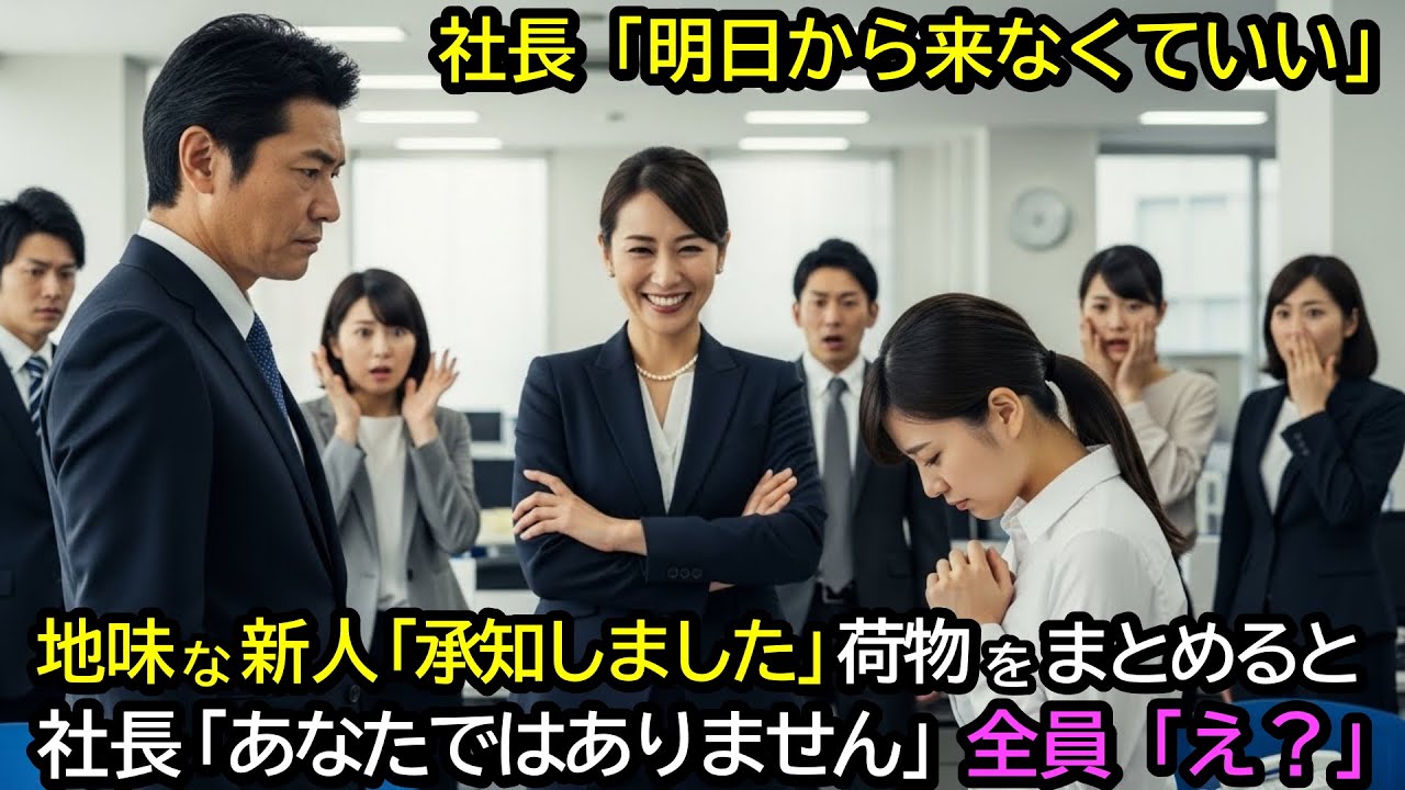 社長「明日から来なくていい」地味な新人「承知しました」荷物をまとめると、社長「あなたではありません」全員「え？」