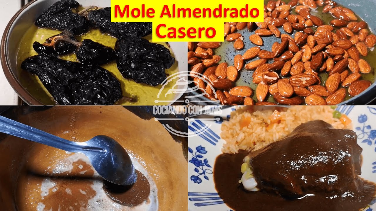 Mole ALMENDRADO Casero 👉 La receta ORIGINAL con Pollo 🐔 [en 5 min 🕘]