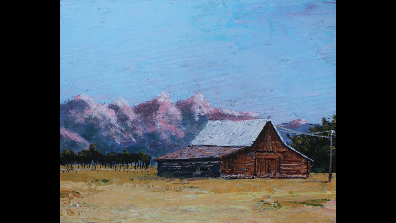 Malen mit Acryl: Berghütte (Teil 1/2)