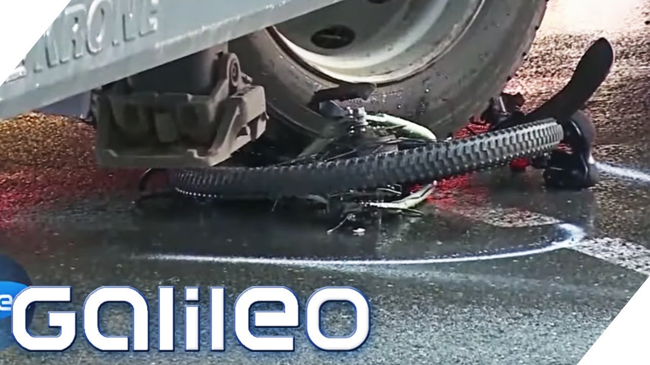 Gefahr im toten Winkel: Wie LKW-Fahrer Fahrräder besser erkennen sollen | Galileo | ProSieben