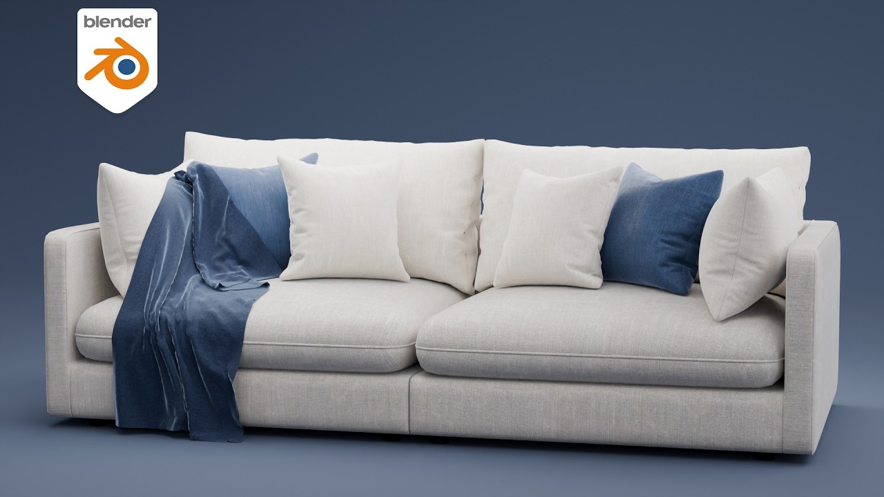 Modeling the sofa Modern Sofa 3 seater 3D model in Blender 5 0