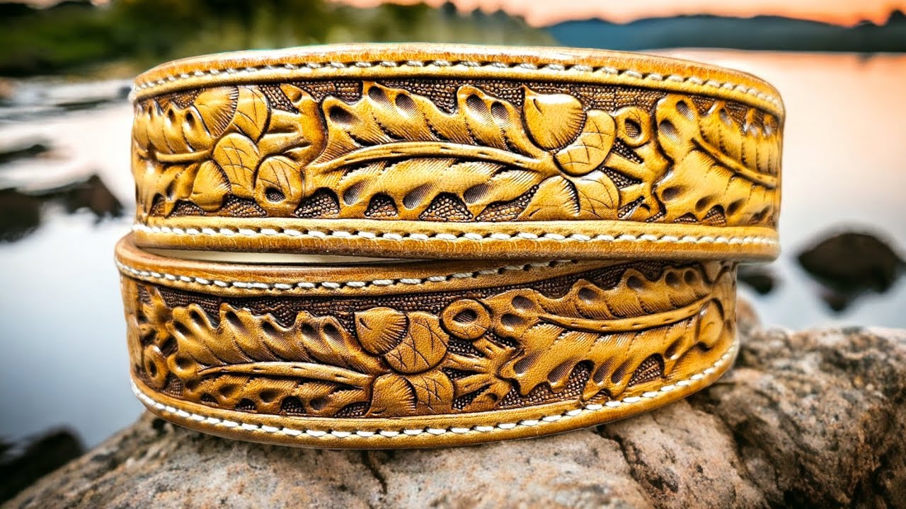 Part 2 Making a Leather Acorn and Oak Leaf Belt Start to Finish.