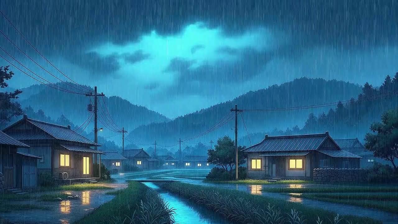 Rain Sounds with Lofi for Productivity in a Cozy Korean Rainy Night for Clear Thinking 😌