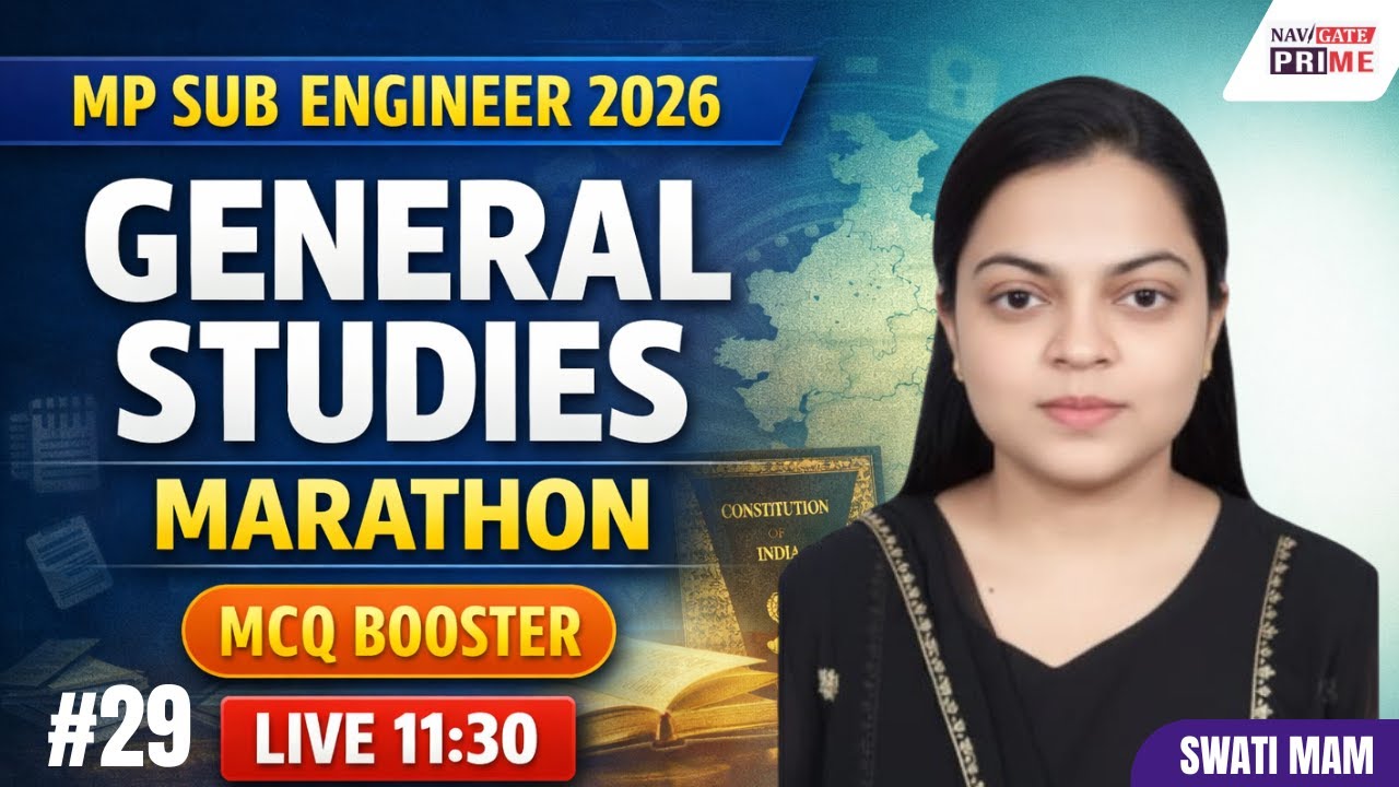 MPESB SUB-ENGINEER EXAM/RRB-JE 2026 | MARATHON Series-26| GENERAL STUDIES #Subengineer #rrbje