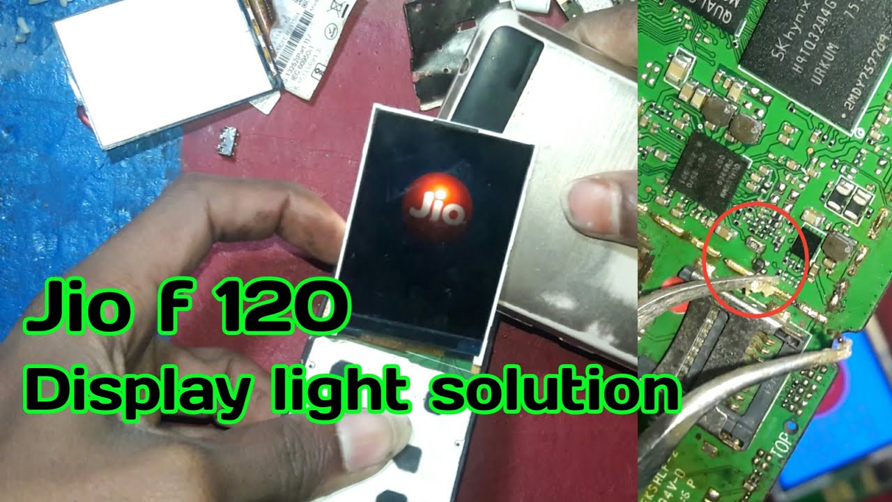 Jio f120 display light solution||jio f120b lcd light 100% solution