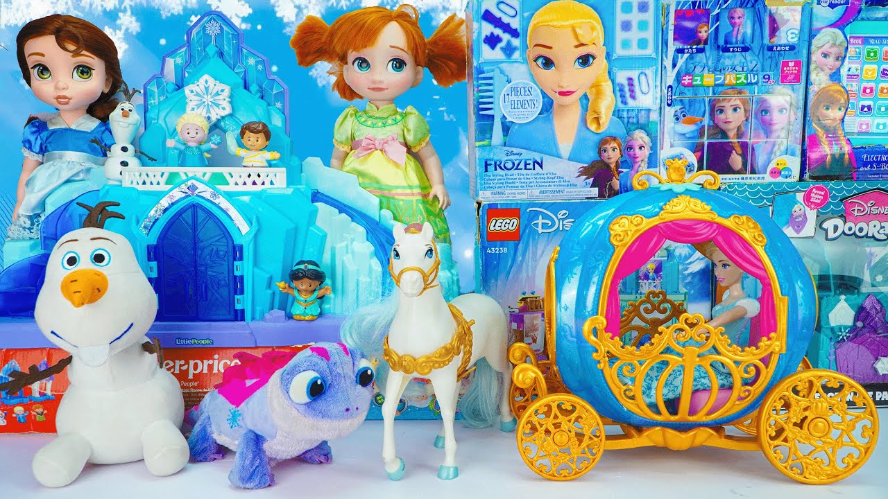 Unboxing Disney Frozen Toys Series | Elsa's Blue Ice Palace Playset | Cinderella's Rolling Carriage