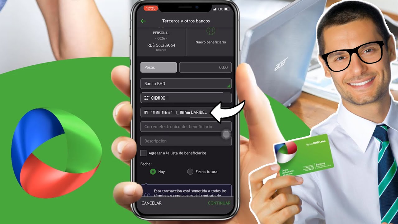 C&oacute;mo hacer TRANSACCIONES desde App BHD a Usuarios BHD y otros Bancos